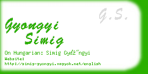 gyongyi simig business card